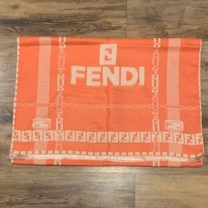 Fendi Vibrant Orange Patterned Scarf